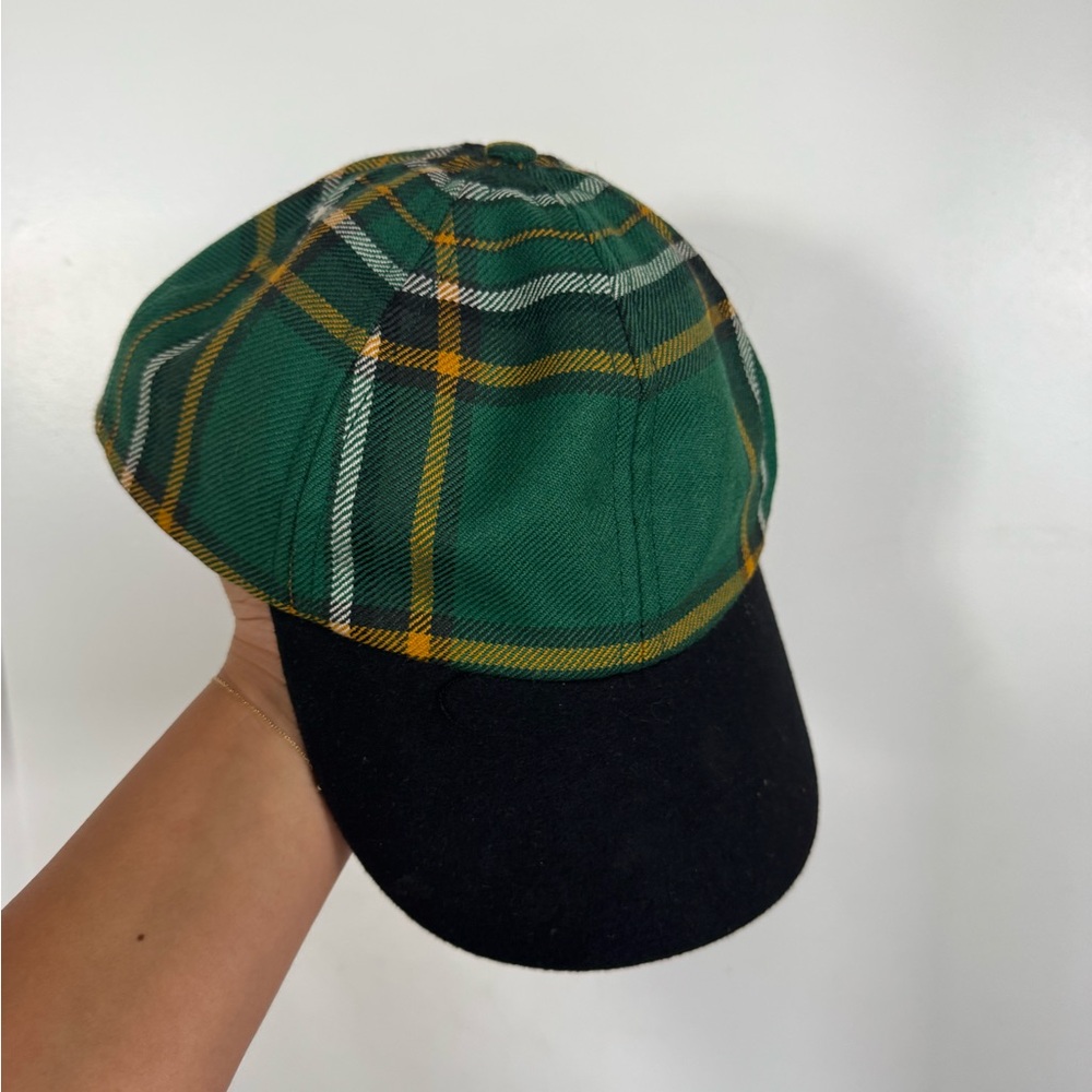 Tartan 100% wool plaid green hat
